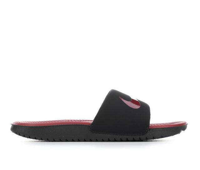 Kids' Nike Little Kid & Big Kid Kawa Sport Slides in Black/Team Red color