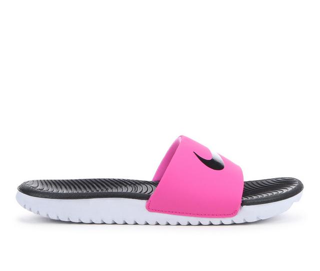 Kids' Nike Little Kid & Big Kid Kawa Sport Slides in Fuchsia/Blk/Wht color
