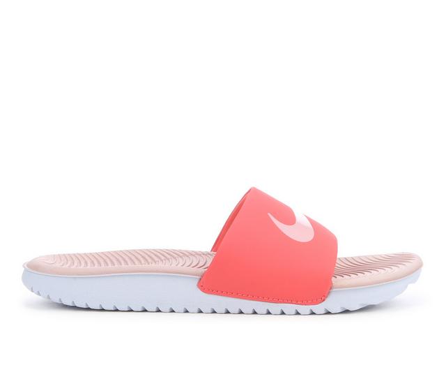 Kids' Nike Little Kid & Big Kid Kawa Sport Slides in Ember/Pink/Wht color