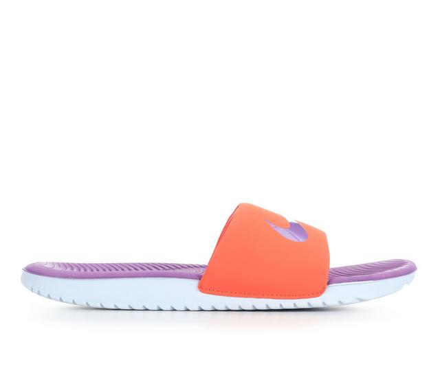 Kids' Nike Little Kid & Big Kid Kawa Sport Slides in Orng/Violet/Blu color