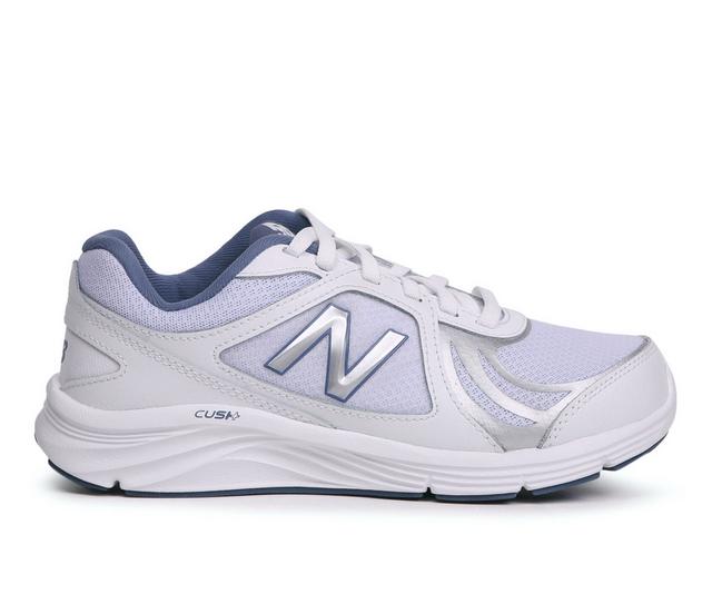 Women's New Balance WW496 V3 Walking Shoes in White/Blue color