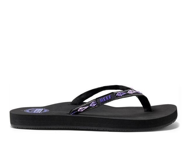 Women's Reef Ginger Flip-Flops in Black/Purple color