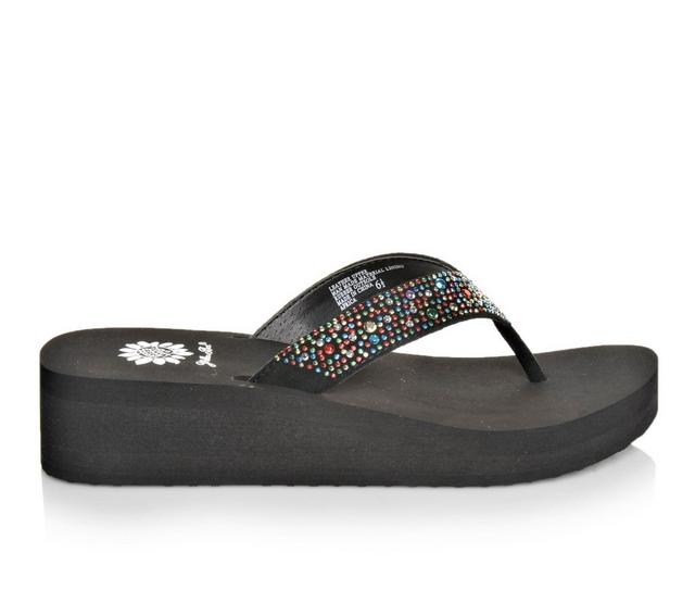 Women's Yellow Box Africa Wedge Flip-Flops in Multi color