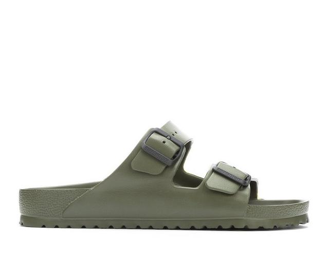 Men's Birkenstock Arizona Essentials Footbed Sandals in Khaki color