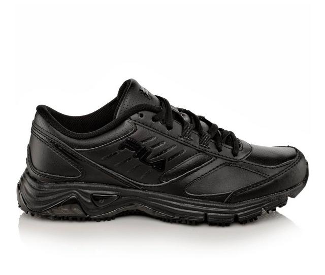 Women's Fila Memory Flux Slip Resistant Slip Resistant Shoes in Black color