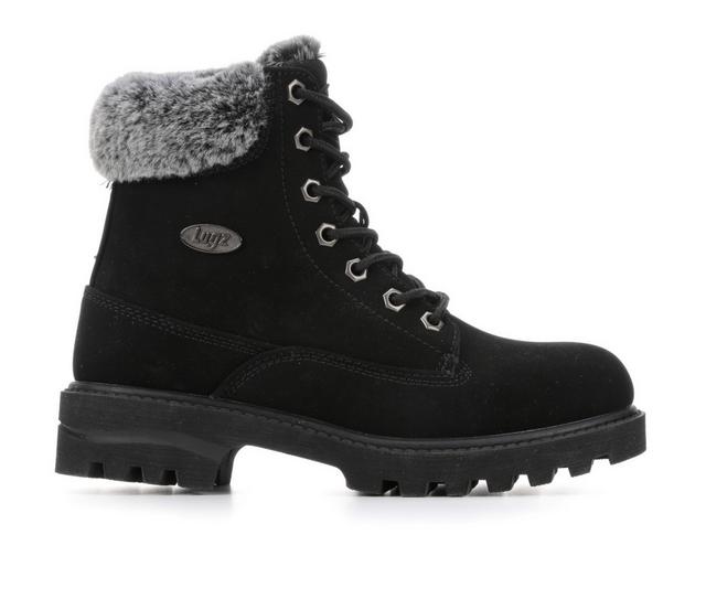 Women's Lugz Empire Hi Fur Boots in Black/Charcoal color