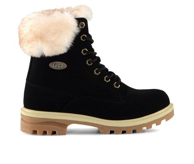 Women's Lugz Empire Hi Fur Boots in Black/Cream color