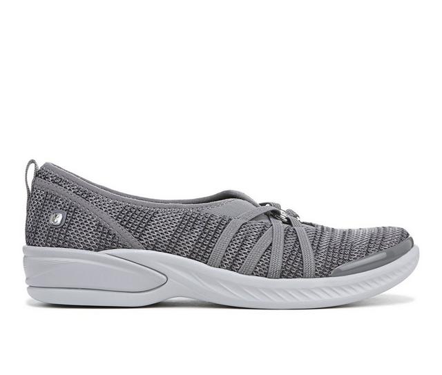 Women's BZEES Niche Sustainable Slip-Ons in Grey Knit color