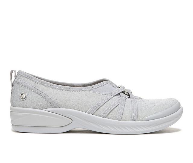 Women's BZEES Niche Sustainable Slip-Ons in Silver Shimmer color