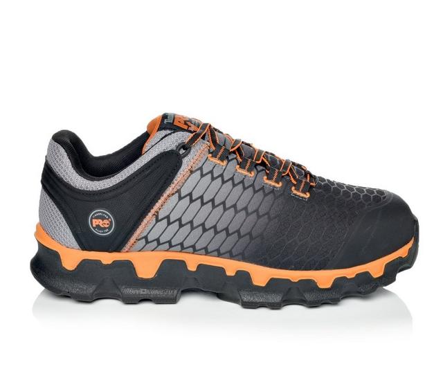Men's Timberland Pro Powertrain Sport A1GT9 Work Shoes in Grey/Orange color