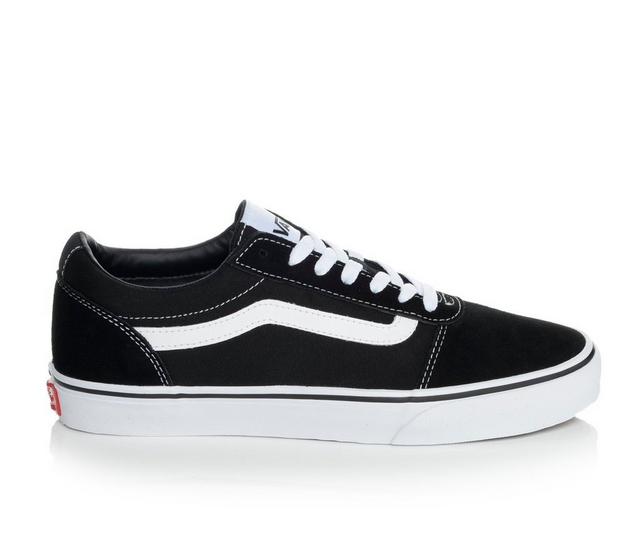 Men's Vans Ward Skate Shoes in Black/Wht Suede color