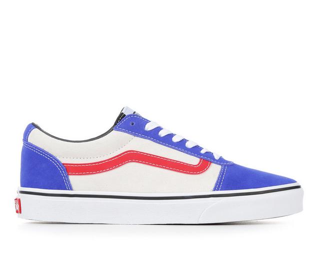 Men's Vans Ward Skate Shoes in Rally Blue/Whit color