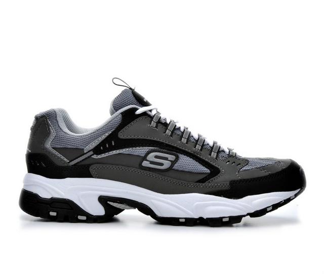 Men's Skechers 51286 Stamina Cutback Training Sneakers in Gry/Blk/Wht color