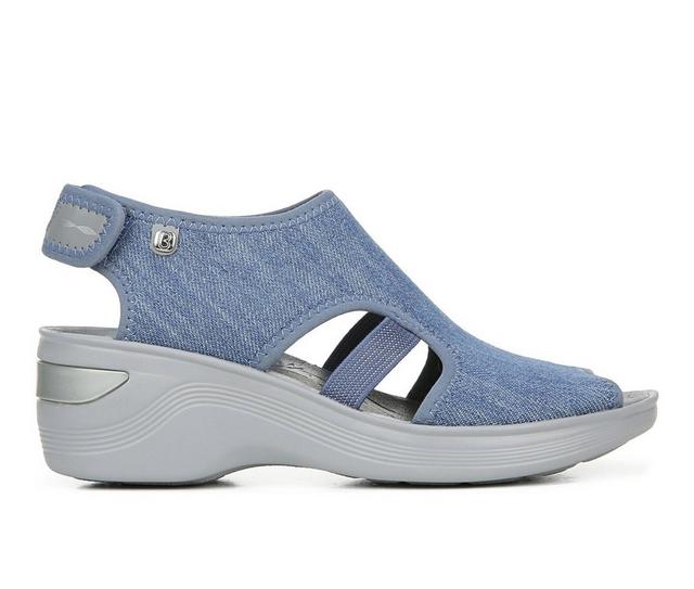 Women's BZEES Dream Stretch Wedge Sandals in Denim color