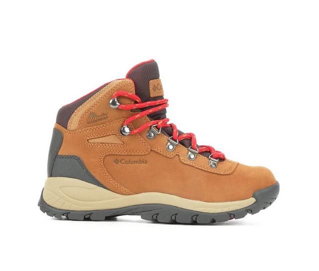 Women's Columbia Newton Ridge Plus Waterproof Amped Hiking Boots in Elk/Red color