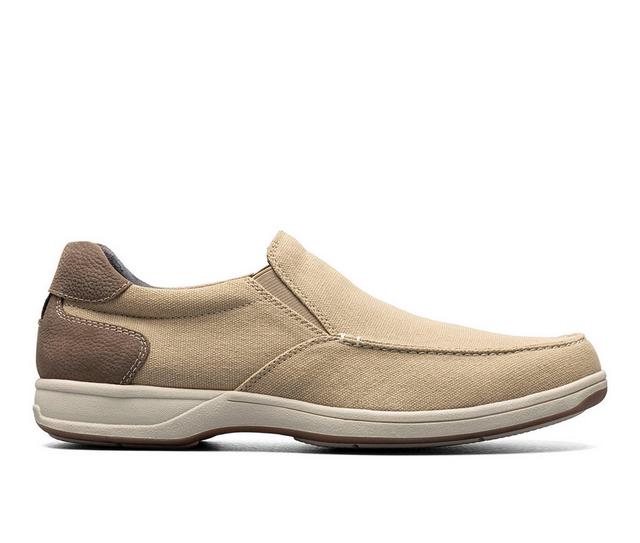 Men's Florsheim Lakeside Canvas Boat Shoes in Sand Multi color