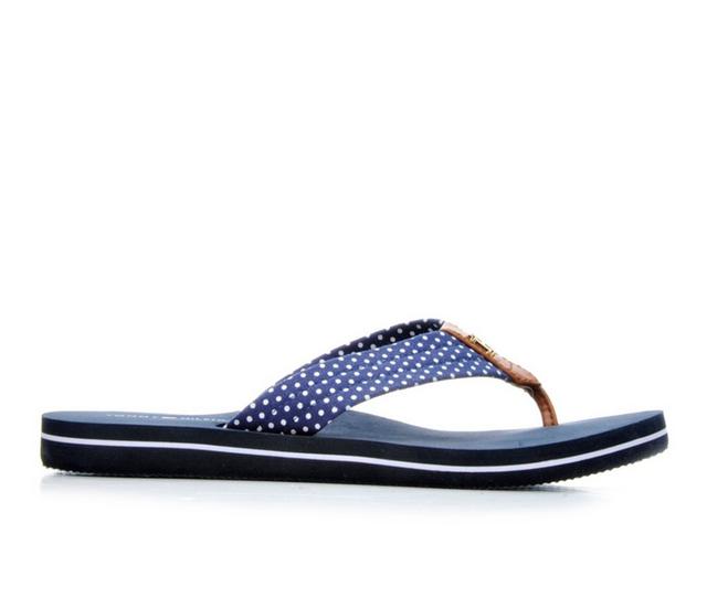 Women's Tommy Hilfiger Candis Flip-Flops in Navy/White color