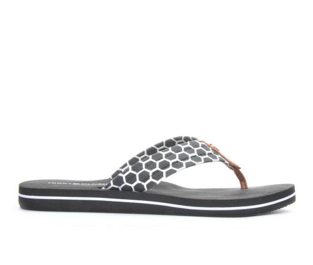 Women's Tommy Hilfiger Cargo Flip-Flops in Black color