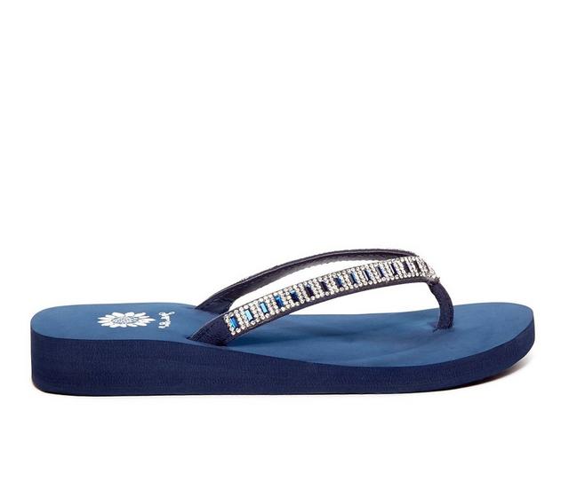 Women's Yellow Box Zemily Flip-Flops in Navy color