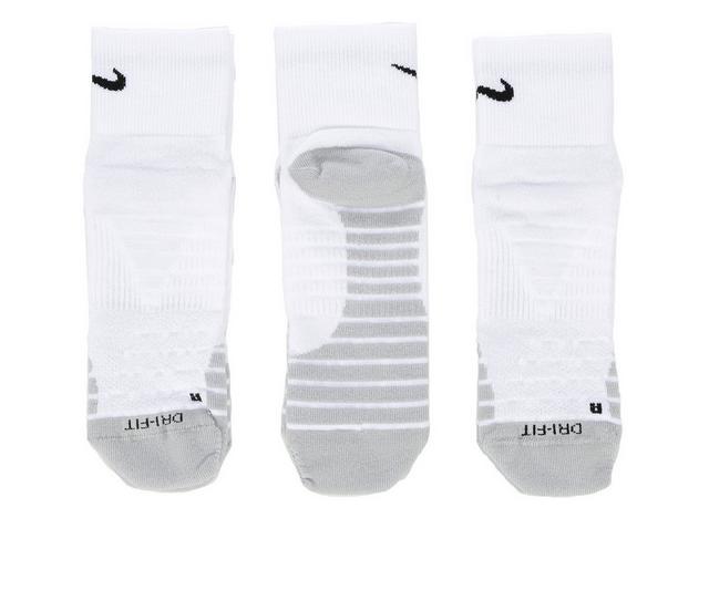 Nike 3 Pair Everyday Max Cushioned Ankle Socks in White/Grey L color