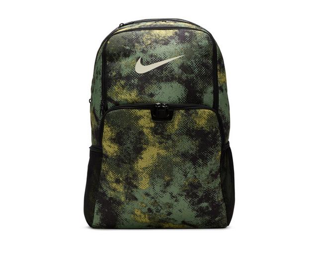 Nike Brasilia XL Graphic Backpack in Oil Green Camo color