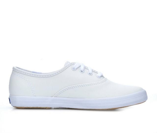 Girls' Keds Little Kid & Big Kid Champion Ox Leather Sneakers in White Leather color