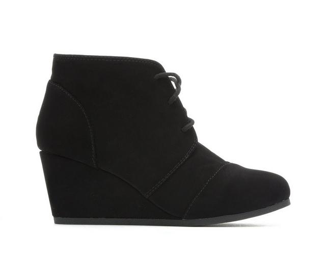 Girls' Y-Not Little Kid & Big Kid Rex Wedge Booties in Black color