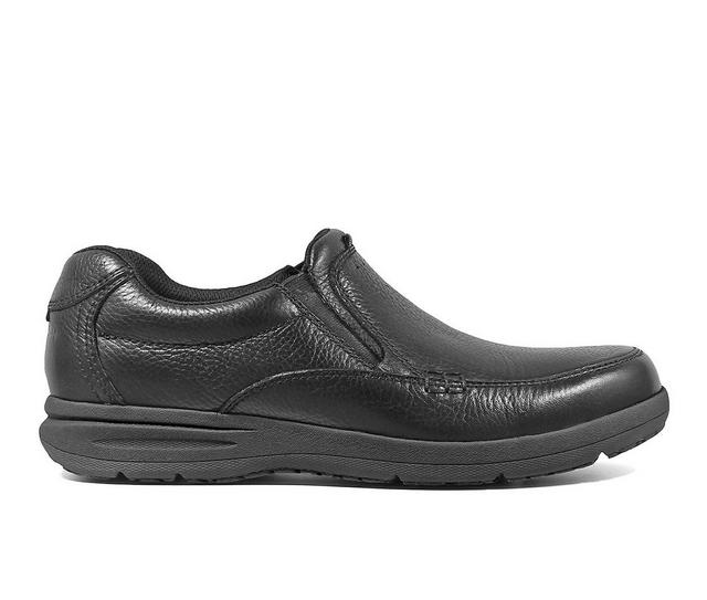 Men's Nunn Bush Cam Moc Toe Slip-On Shoes in Black color