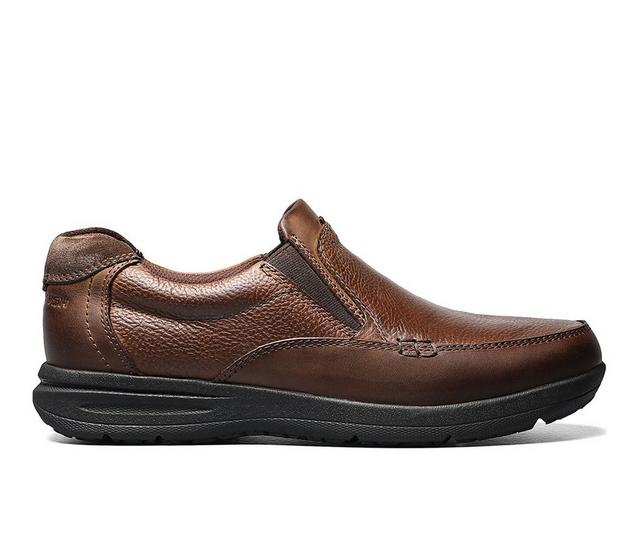 Men's Nunn Bush Cam Moc Toe Slip-On Shoes in Brown CH color