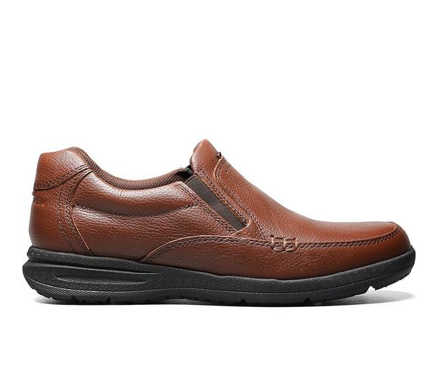 Men's Nunn Bush Cam Moc Toe Slip-On Shoes in Cognac Tumbled color