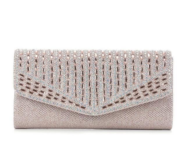 Four Seasons Handbags Rock Candy Envelope Evening Clutch in Rose Gold color