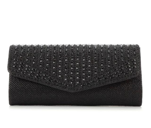 Four Seasons Handbags Rock Candy Envelope Evening Clutch in Black S21 color