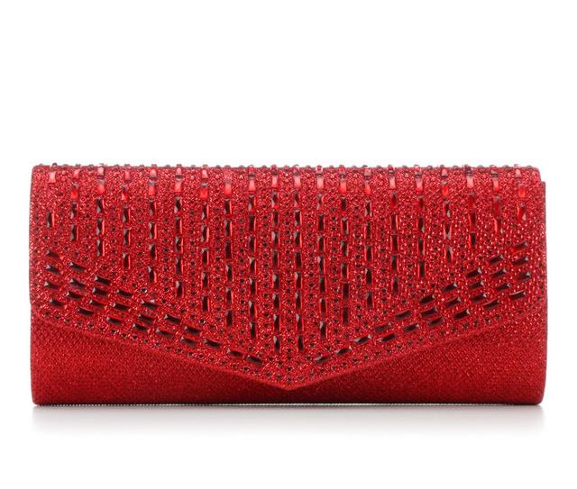 Four Seasons Handbags Rock Candy Envelope Evening Clutch in Red color