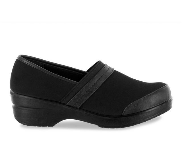 Women's Easy Street Origin Clogs in Black Lamey color