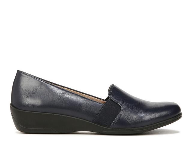 Women's LifeStride Isabelle Wedge Loafers in Navy color
