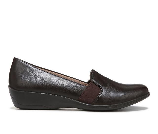 Women's LifeStride Isabelle Wedge Loafers in Chocolate color
