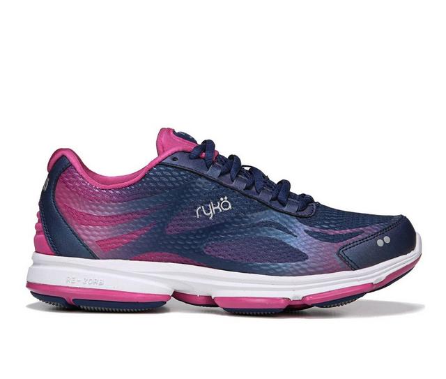 Women's Ryka Devotion Plus 2 Walking Shoes in Navy/Pink color