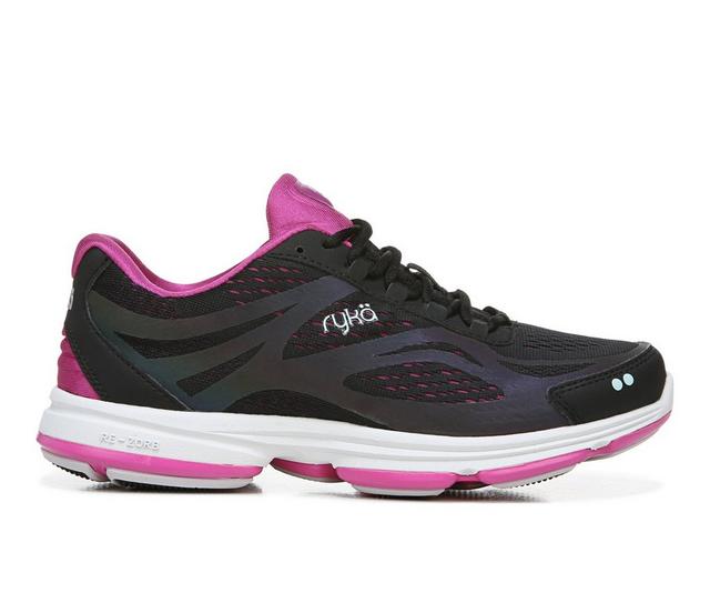 Women's Ryka Devotion Plus 2 Walking Shoes in Black/Pink color