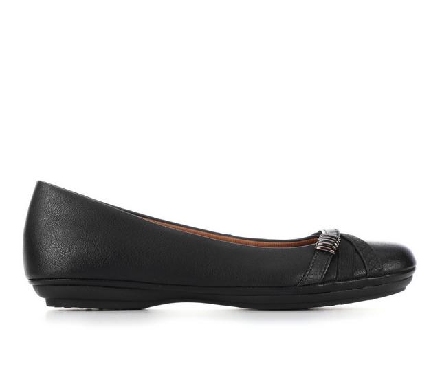 Women's EuroSoft Shainna Flats in Black Smooth color