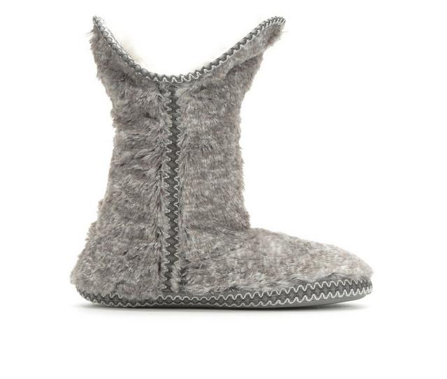 Dearfoams Beth Pile Fold Down Bootie Slippers in Grey Frost 18 color