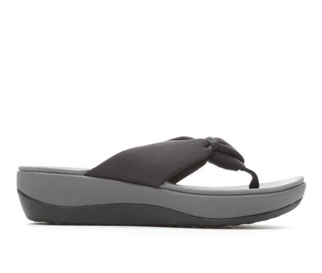 Women's Clarks Arla Glison Cloudsteppers Flip-Flops in Black color