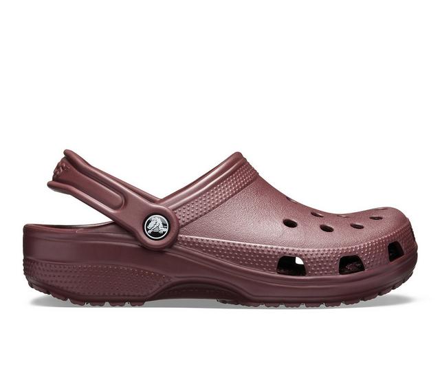 Adults' Crocs Classic Clogs in Burgundy color