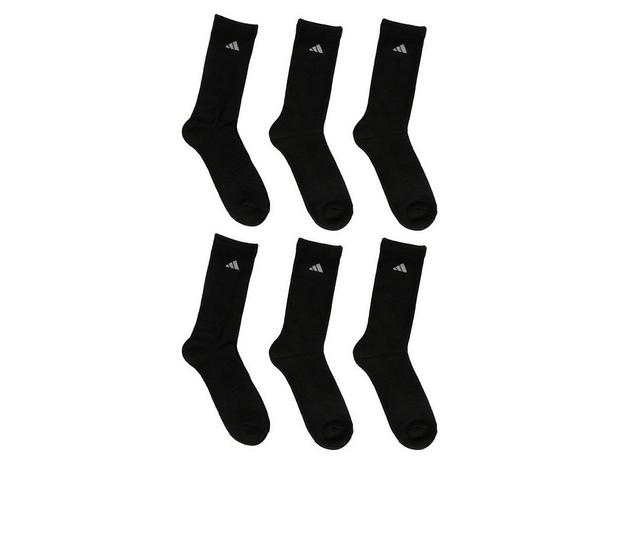 Adidas 6 Pair Men's Cushioned Crew Socks in Black color