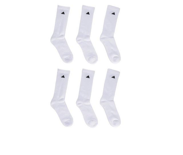 Adidas 6 Pair Men's Cushioned Crew Socks in White color