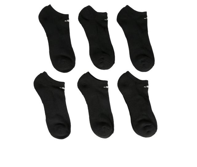 Adidas 6 Pair Men's Cushioned No Show Socks in Black/Aluminum color