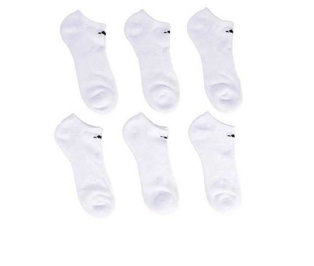 Adidas 6 Pair Men's Cushioned No Show Socks in White/Black color