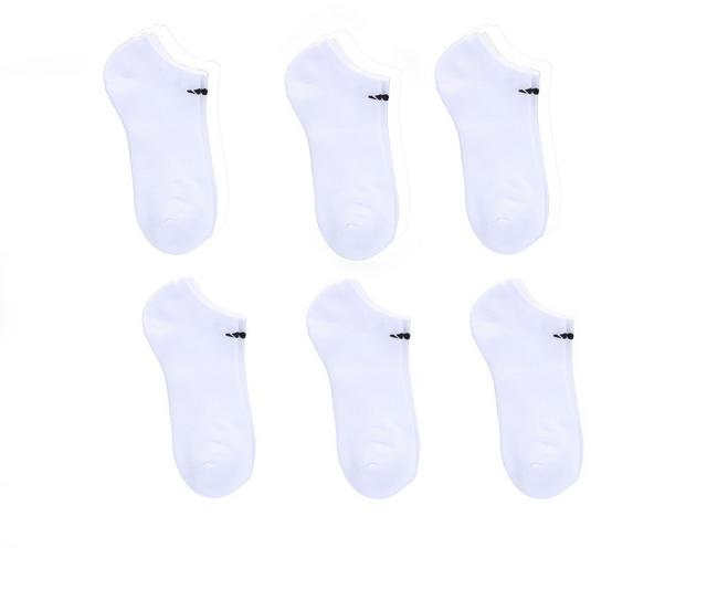 Adidas 6 Pair Men's Cushioned No Show Socks in Wht/Blk 5-8 color
