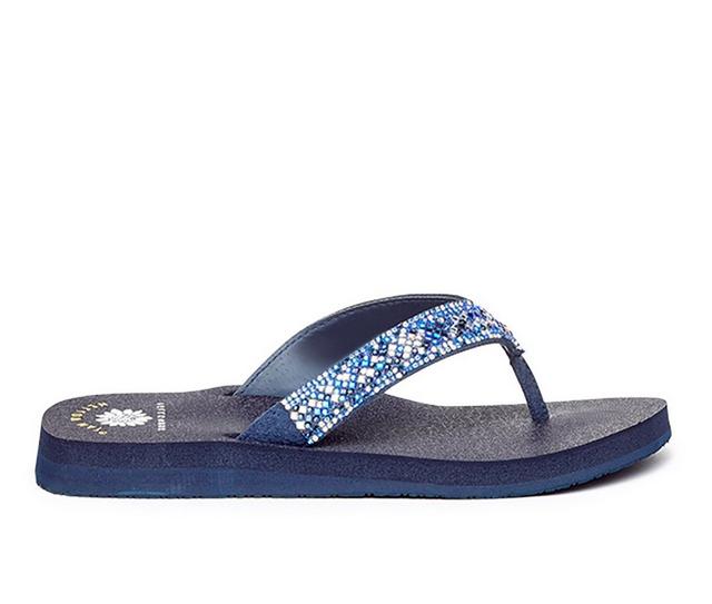 Women's Yellow Box Soriano Mellow Mat Flip-Flops in Blue color