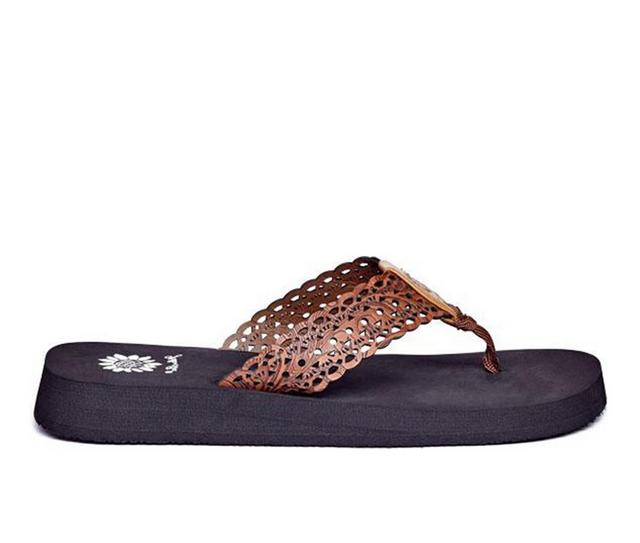 Women's Yellow Box Wally Flip-Flops in Tan color