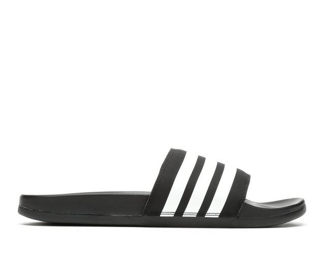 Women's Adidas Adilette CF Stripes Sport Slides in Black/White color